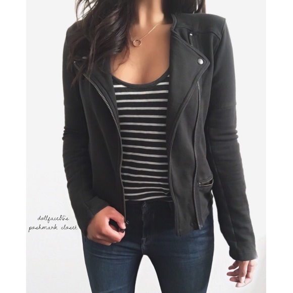 GAP Jackets & Blazers - Gap Black Knit Moto Jacket